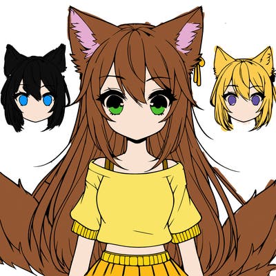 girl with fox characteristic’s anime