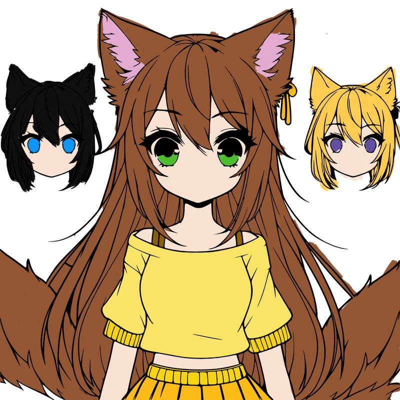 girl with fox characteristic’s anime