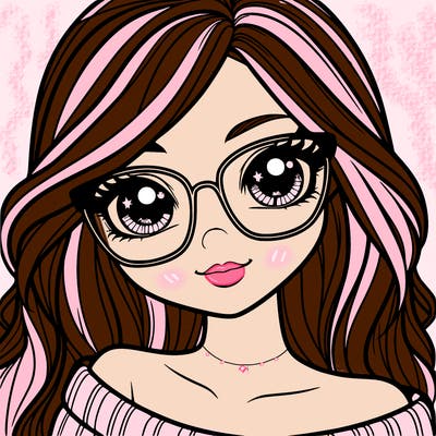 girl with beautiful eyes, hair, and glasses