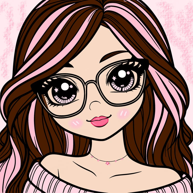 girl with beautiful eyes, hair, and glasses