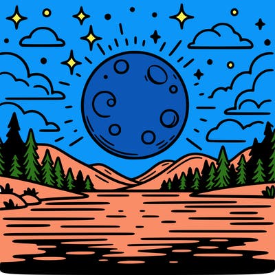 moonlight shining on a lake