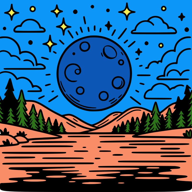 moonlight shining on a lake