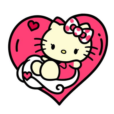 hello kitty on a heart