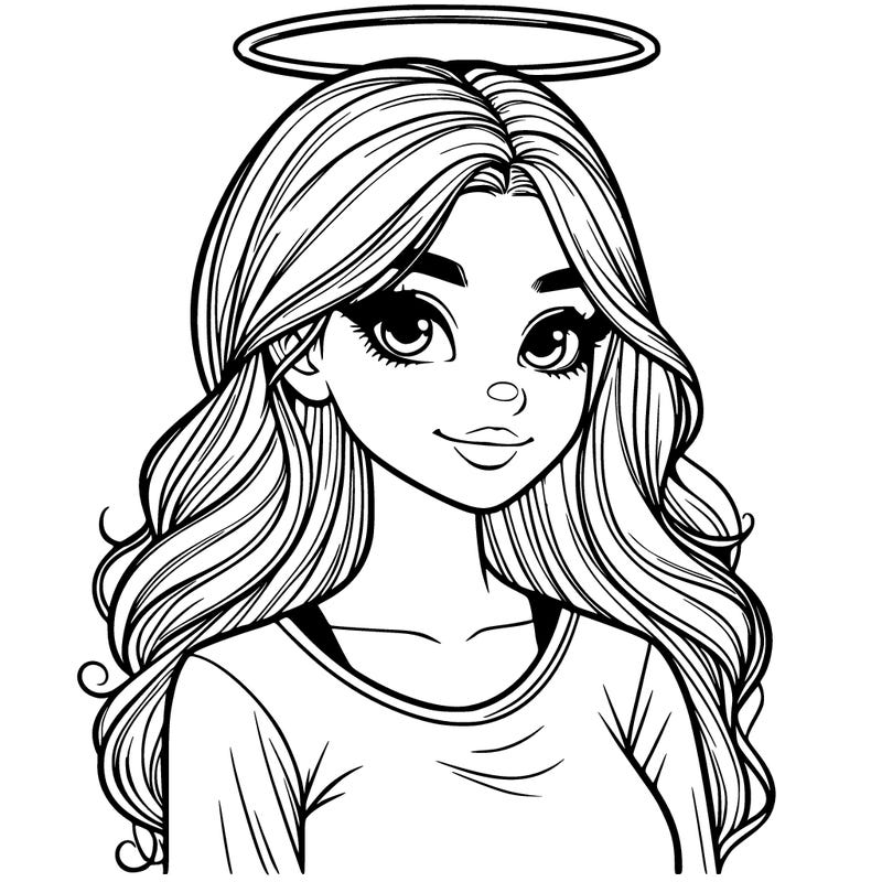 realistic girl with a halo