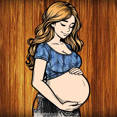 woman heavily pregnant realistic