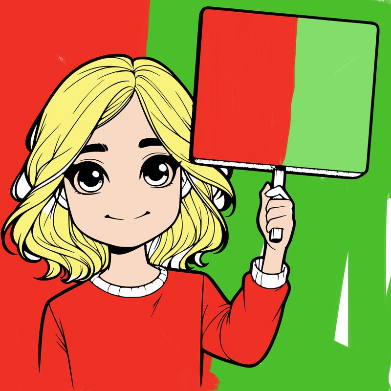 realistic girl holding up a sign