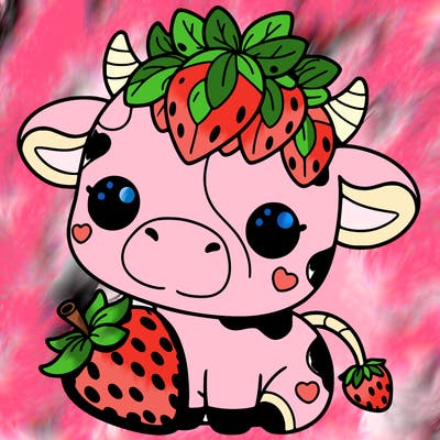 cute strawberry cow