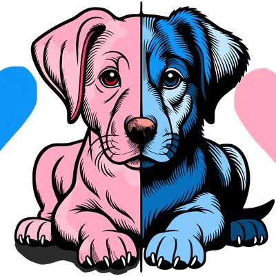 realistic dog split picture