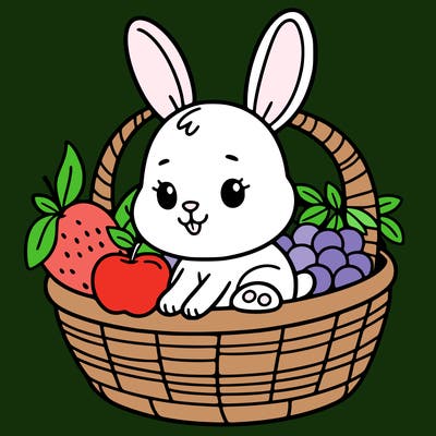 bunny in a fruit basket