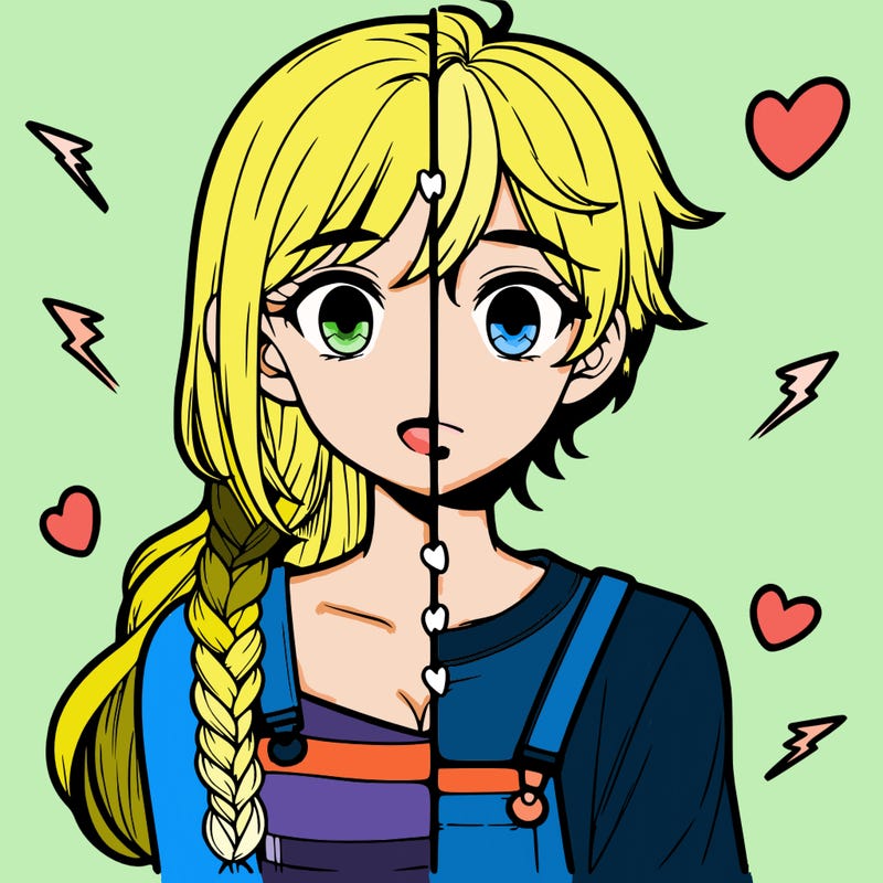 realistic girl boy split