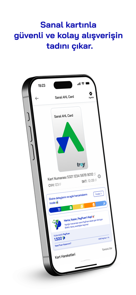 AHL Pay - AHL Pay app screen showing a virtual Troy card and reward points for secure shopping