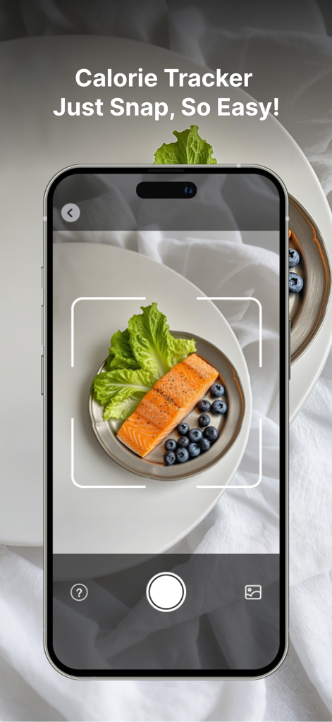 Calite AI - Calorie Counter - Calite AI app interface showing instant calorie tracking by taking a photo of a healthy meal.