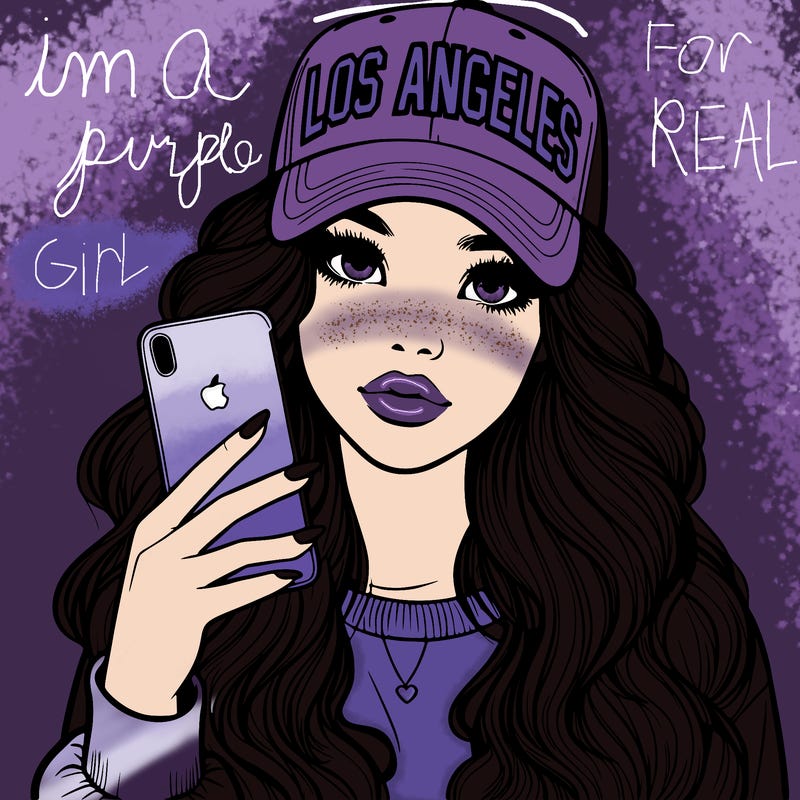 realistic beautiful girl wearing los ángeles cap holding an iphone