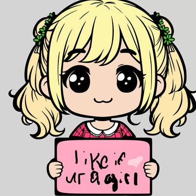 girl holding a blank sign blank face