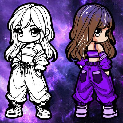 girl in crop top and baggy pants