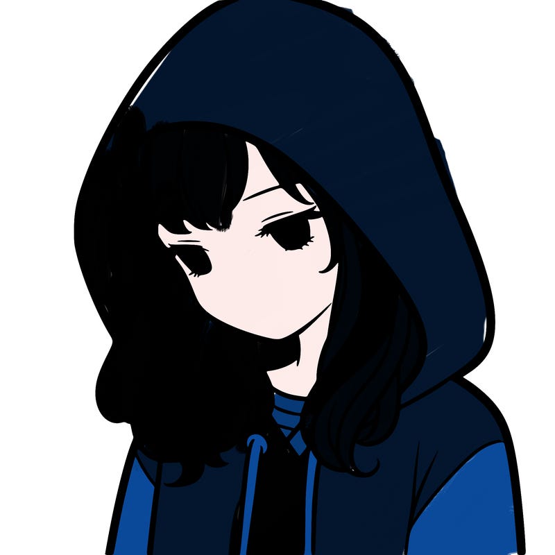 girl with a hoodie with hood over her head