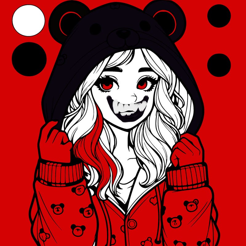 realistic girl in a animal pjs hoodie