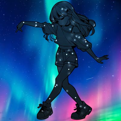 realistic girl danceing