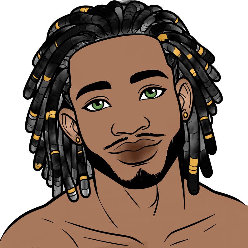 beautiful african american man with dreads