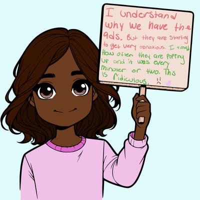 realistic girl holding up a sign