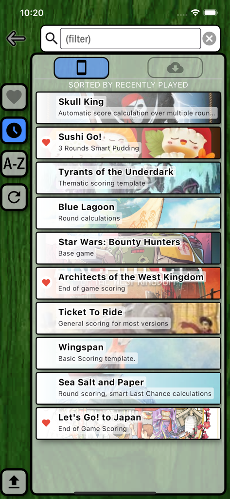 Board Game Buddy - A library of custom digital scoring templates for various tabletop games in the Board Game Buddy app