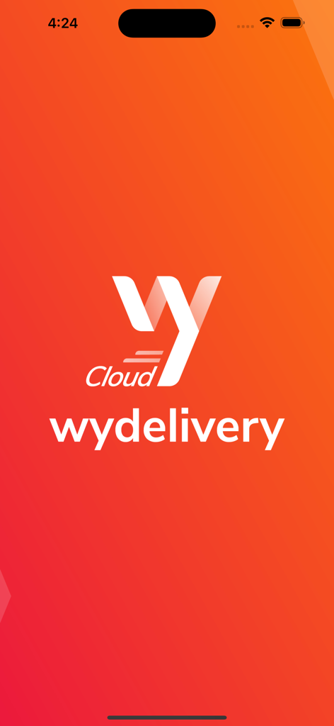 Wydelivery Cloud - Wydelivery Cloud app splash screen with logo on orange background