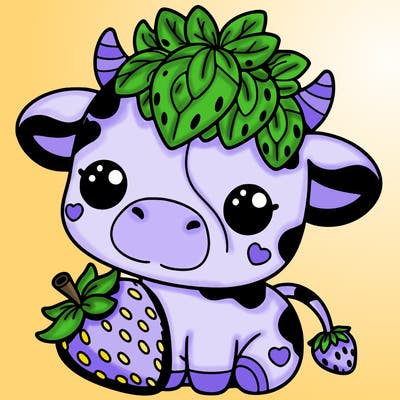 cute strawberry cow