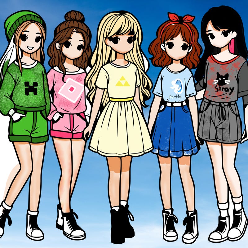 a group of five girls