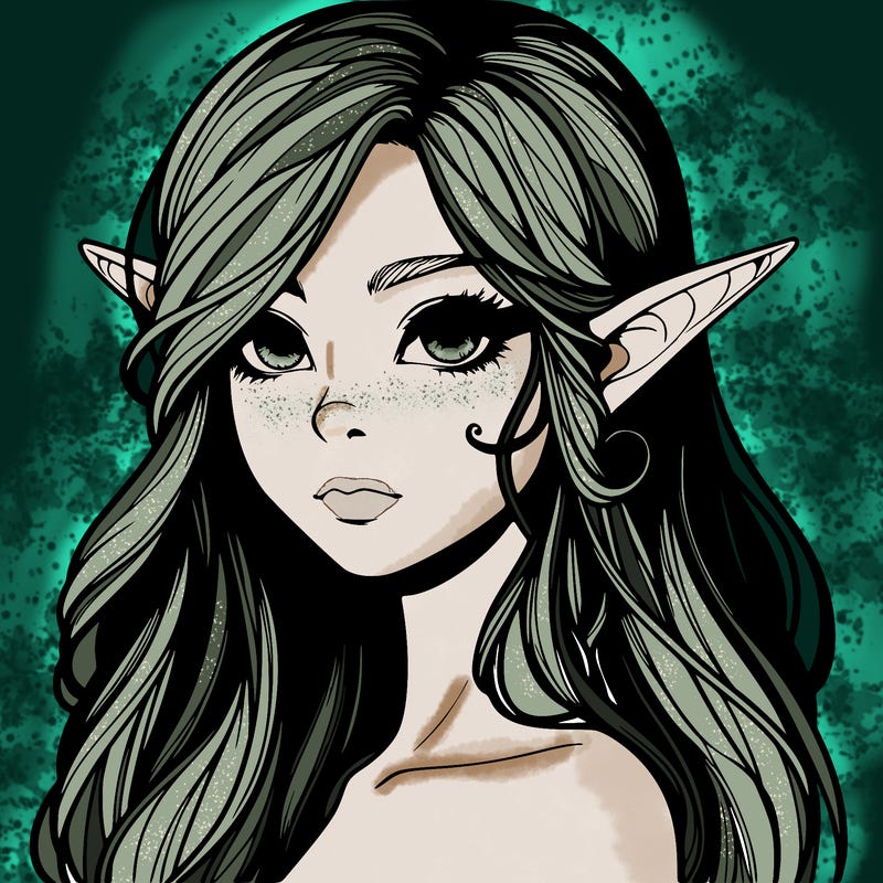 elf girl realistic dark fantasy