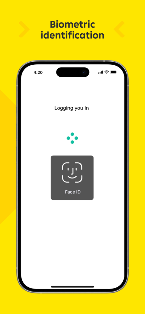my Raiffeisen - My Raiffeisen mobile banking app biometric login screen featuring Face ID authentication