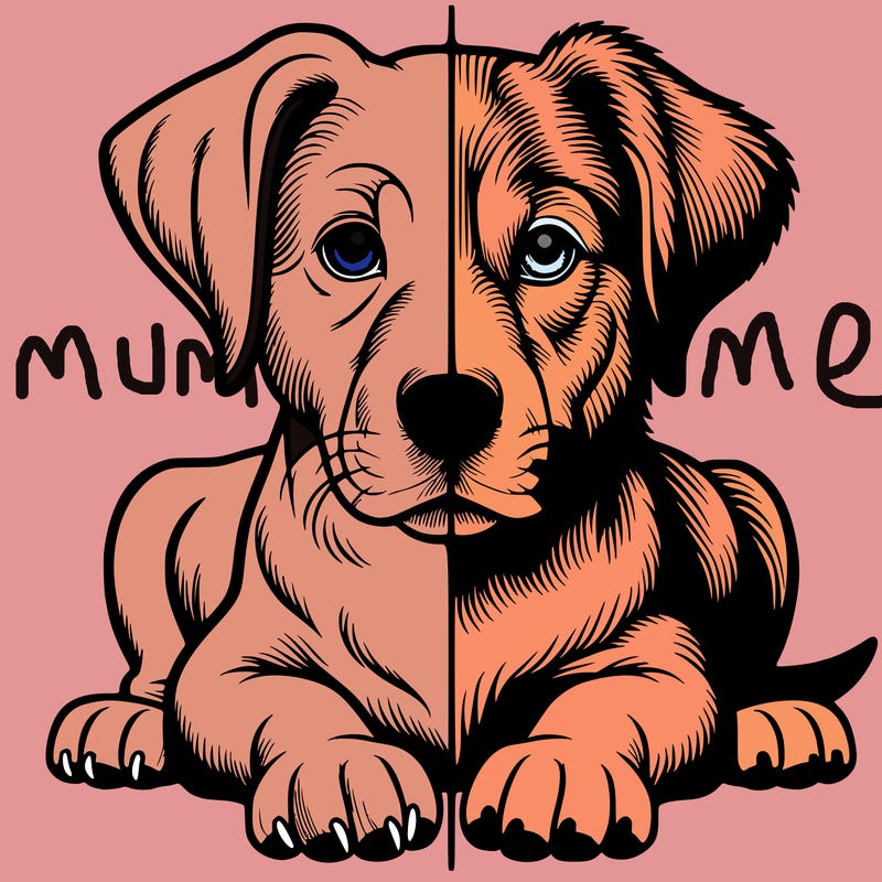 realistic dog split picture