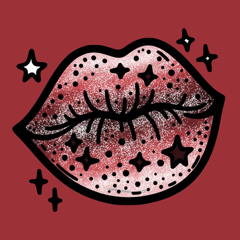 glittery lip
