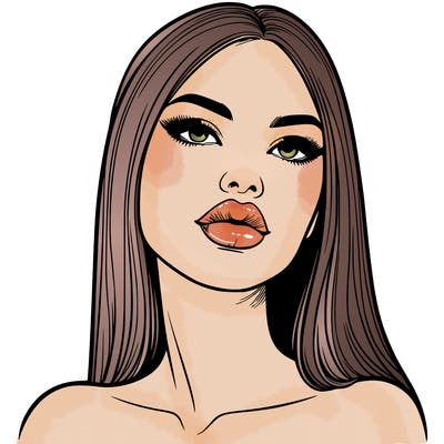 realistic woman with full lips