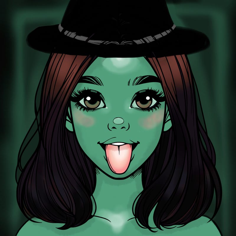 realistic girl with her tongue out