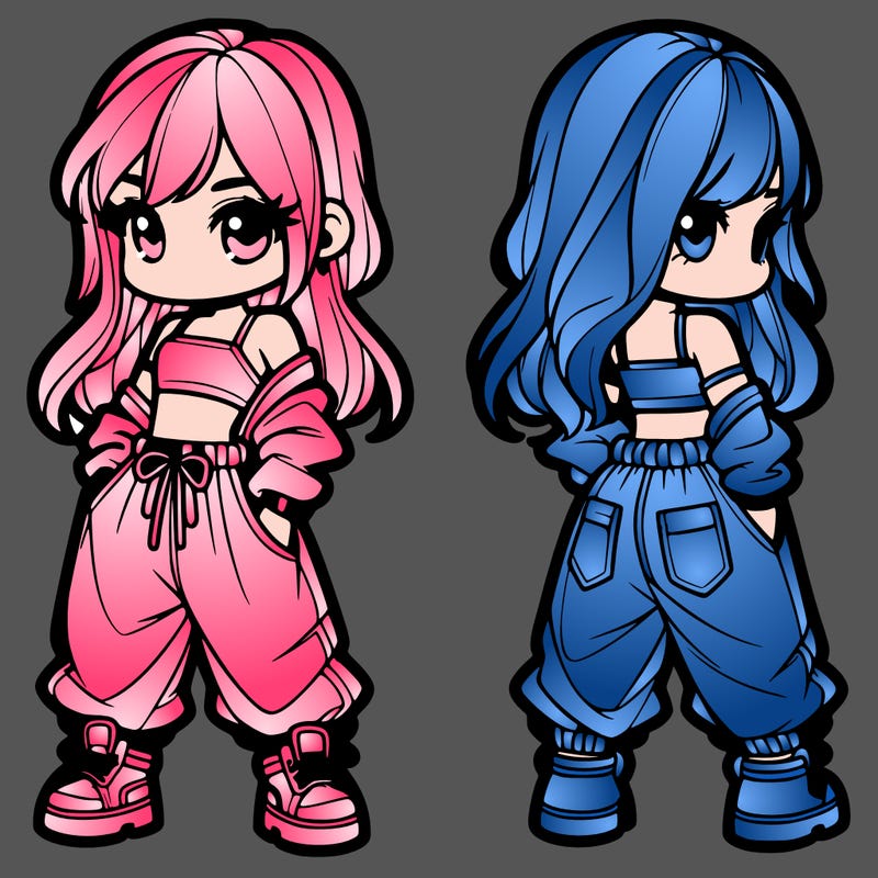 girl in crop top and baggy pants