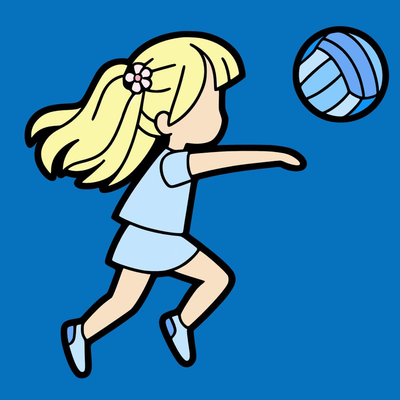 a girl playing volleyball
