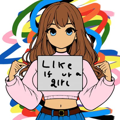 girl holding a blank sign in a long sleeve crop top
