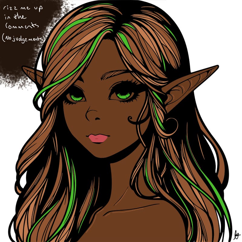 elf girl realistic dark fantasy