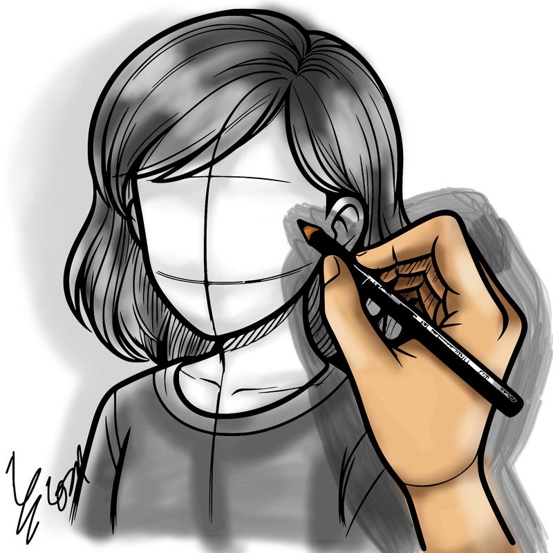 drawing a realistic person