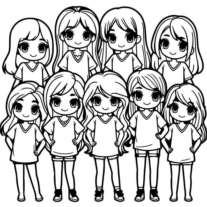 group of girls with blank shirts