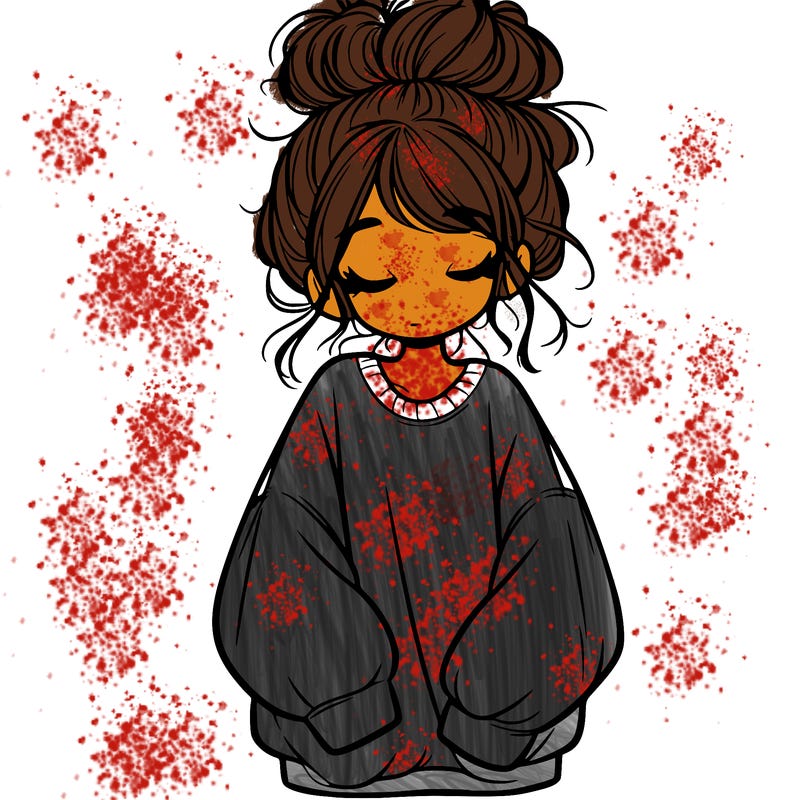 girl with baggy sweatshirt and messy bun