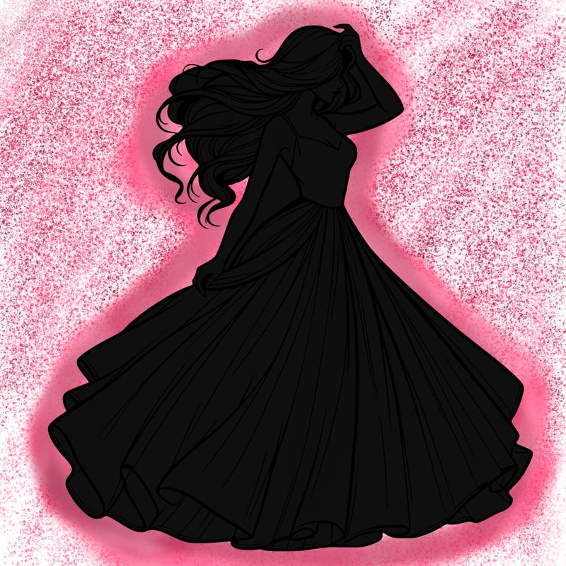 realistic woman with dress flowing in the wind