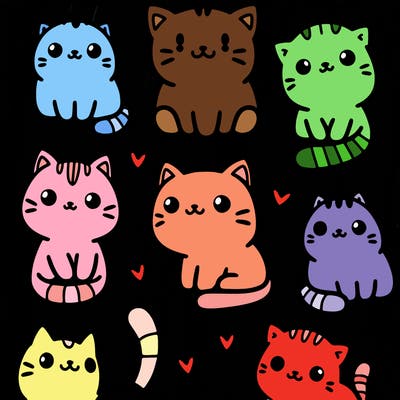 cute and simple cat pattern