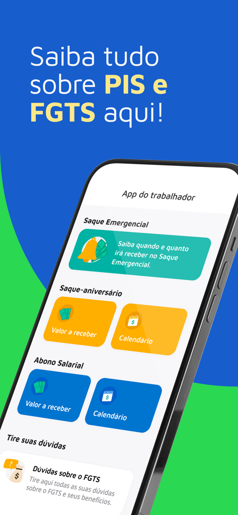 労働給付金シミュレーションのためのApp Do Trabalhadorダッシュボードのスクリーンショット