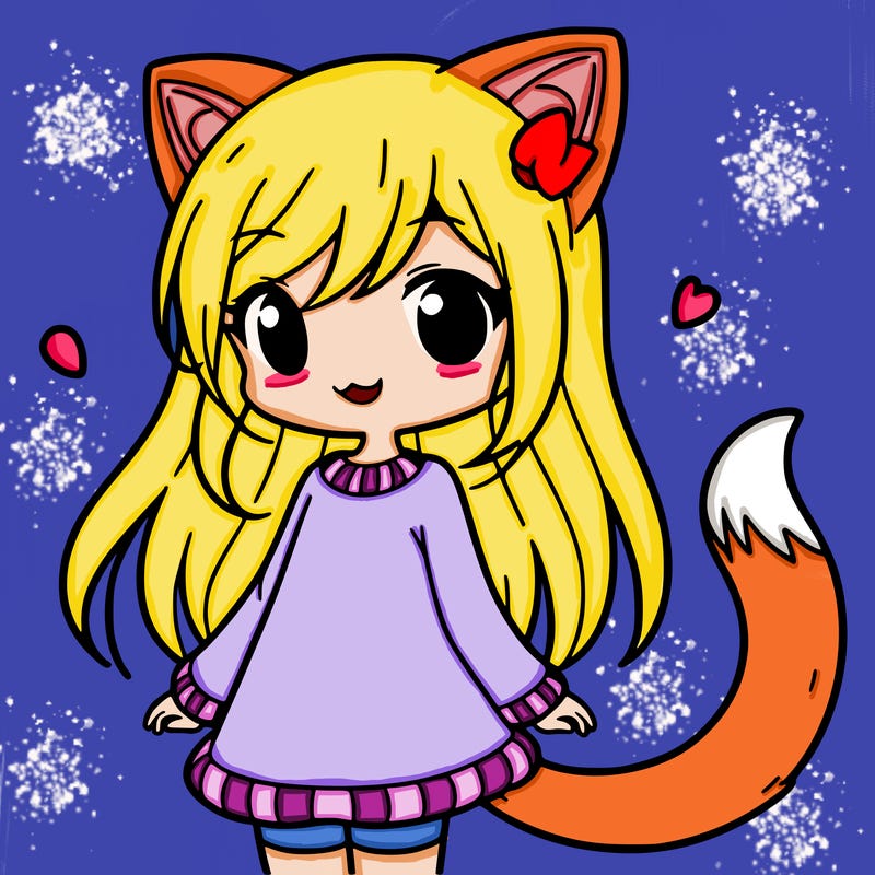 girl with cat ears and tail