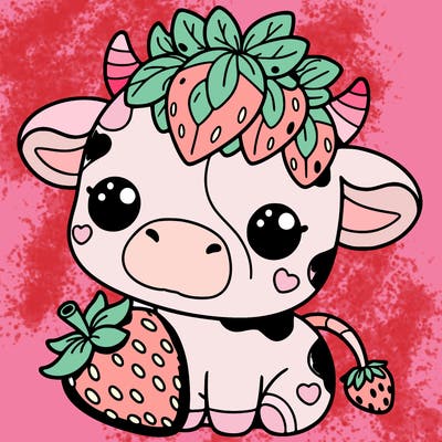 cute strawberry cow