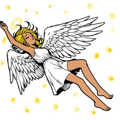 a falling angel realistic