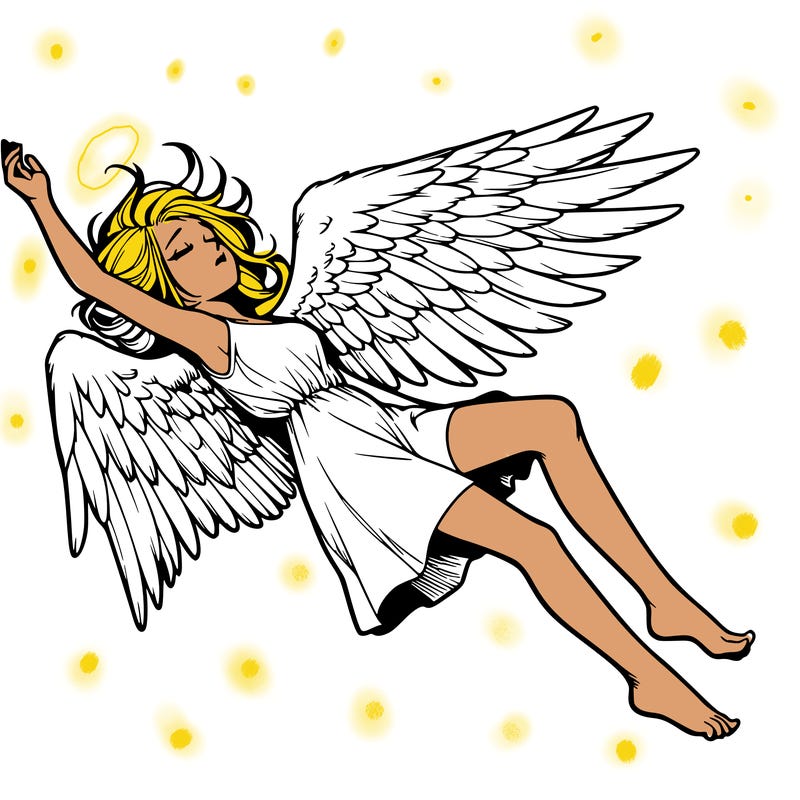 a falling angel realistic