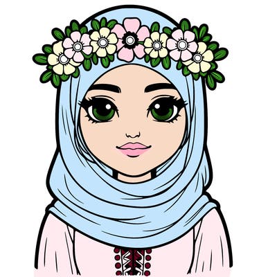 realistic girl with flower crown