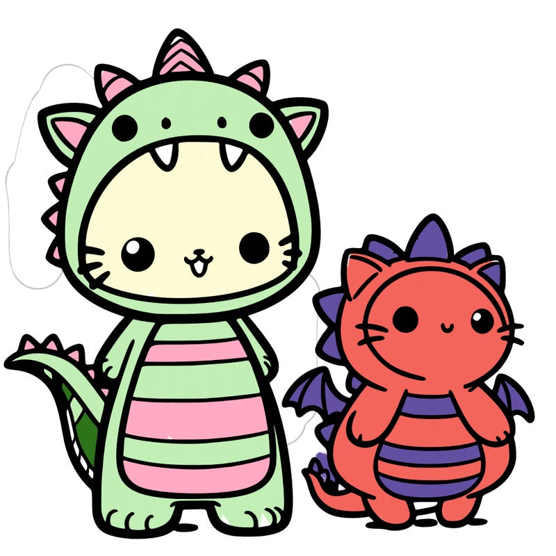 kitty and a dragon costume